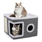 🐱 PROMO FLASH : 50% DE RÉDUCTION ! 🏠 Maison Cube Pliable 2-en-1 pour Chat – Design Bi-Niveau & Griffoir Intégré – Confort Toutes Saisons – Gain de Place & Portable 🐾