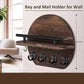 🔑✨ 50% KORTING | Wandsleutelhouder Hout & Metaal – 4 Dubbele Haken – Stijlvol Halorganizer voor Sleutels, Post & Accessoires 🏠