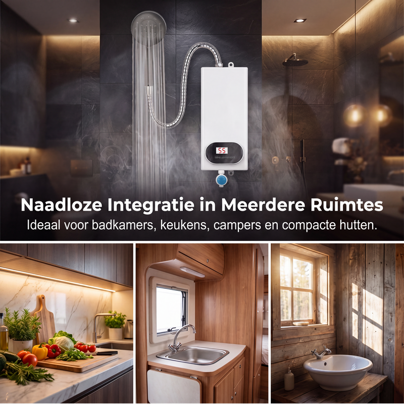 Compacte en veilige instant elektrische waterverwarmer