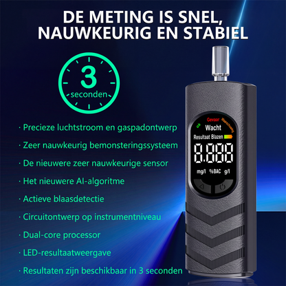 Oplaadbare alcohollester met LCD-scherm en spraakbericht