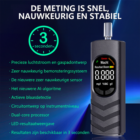 Oplaadbare alcohollester met LCD-scherm en spraakbericht