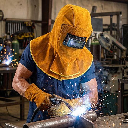 🛡️ Loodzwaar lasmasker met nek- en schouderbescherming  🛡️ Lassen zonder blinde hoeken – Lasmasker met Nek- en Schouderbescherming & Opklapbare Dubbellens 🛡️