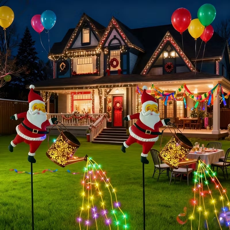 🎅Kerstuitverkoop🎅 Zonne-energie Santa-gieter-lantaarn