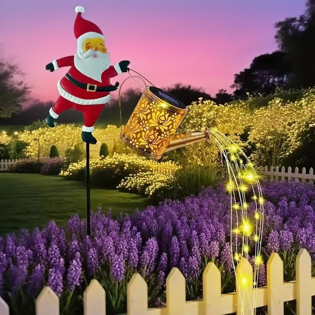 🎅Kerstuitverkoop🎅 Zonne-energie Santa-gieter-lantaarn