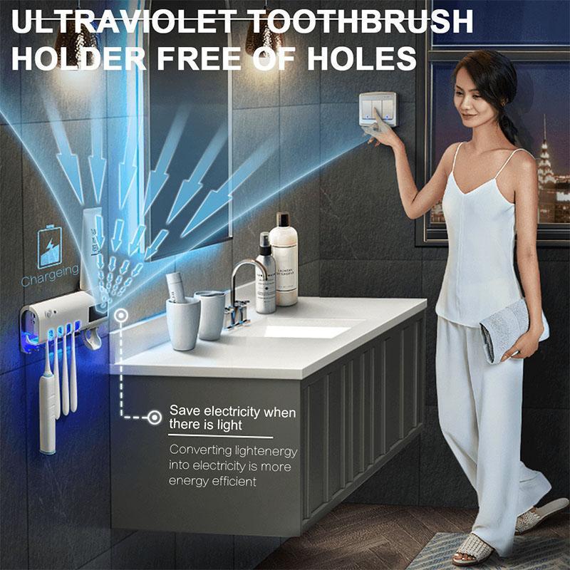 ❄️Zomerfresh 50% Korting!✨3-in-1 Slimme Tandenborstelstation – UV-reiniging, gezinsopbergruimte en tandpastadispenser