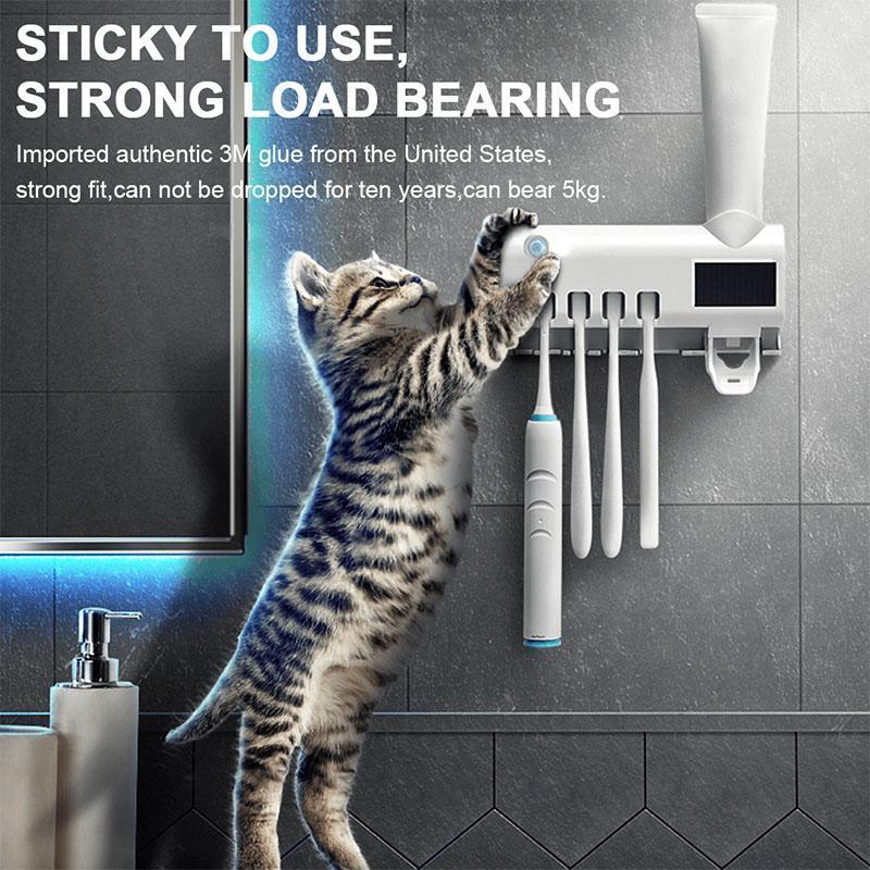 ❄️Zomerfresh 50% Korting!✨3-in-1 Slimme Tandenborstelstation – UV-reiniging, gezinsopbergruimte en tandpastadispenser