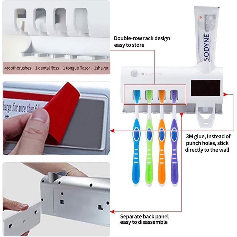 ❄️Zomerfresh 50% Korting!✨3-in-1 Slimme Tandenborstelstation – UV-reiniging, gezinsopbergruimte en tandpastadispenser