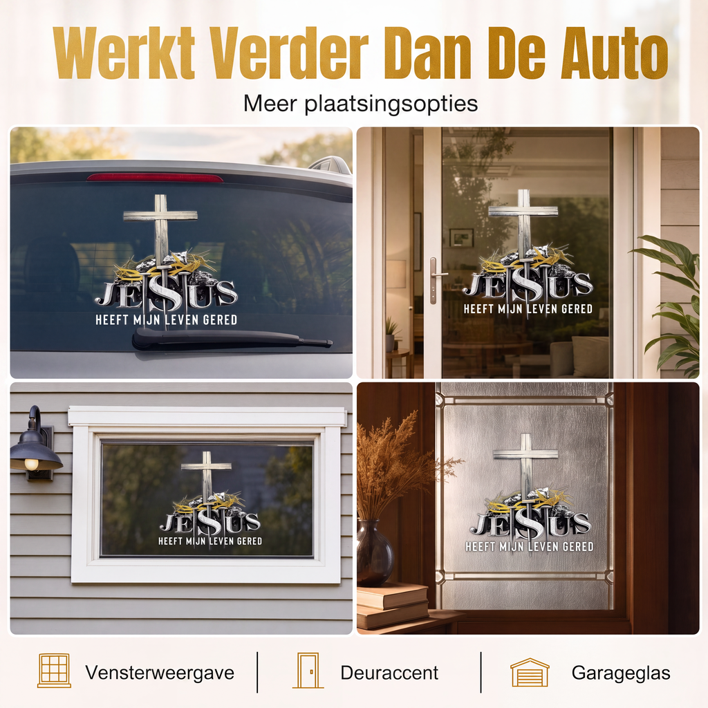 Waterdichte Christelijke Kruis Auto Vinyl Sticker