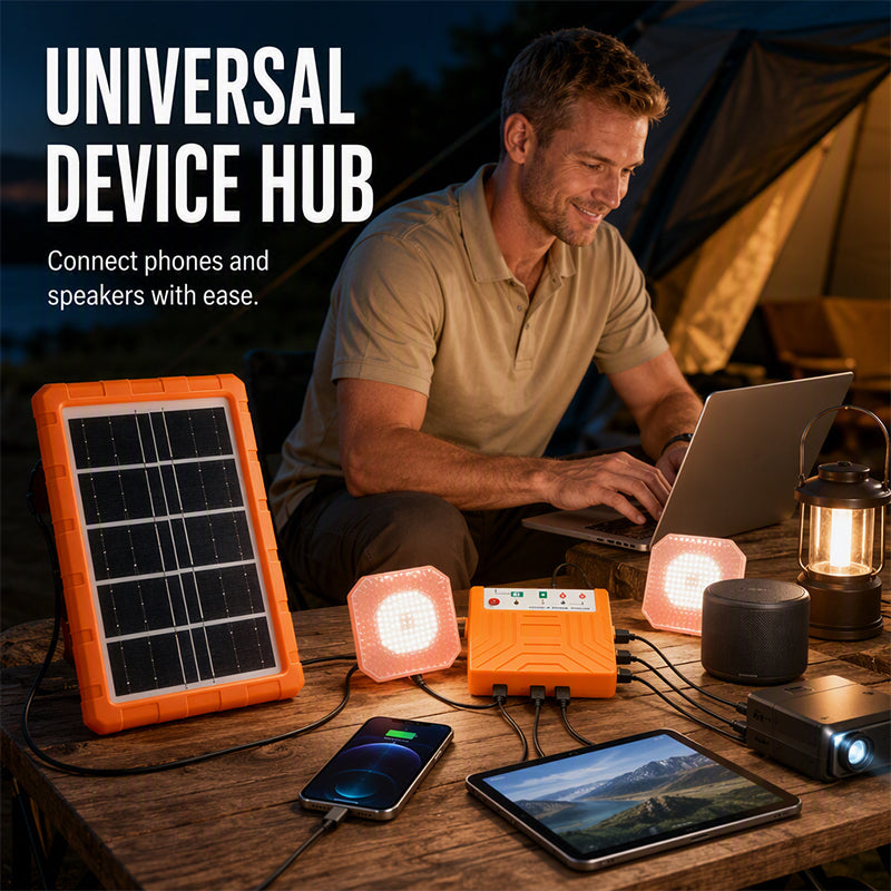 🔥 50% KORTING! ☀️ Draagbaar Zonne-Energiesysteem met LED Lampen | Laad Apparaten Overal Zonder Stopcontact 🔋