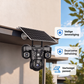 Beveiligingscamera met drievoudige lens op zonne-energie en WiFi