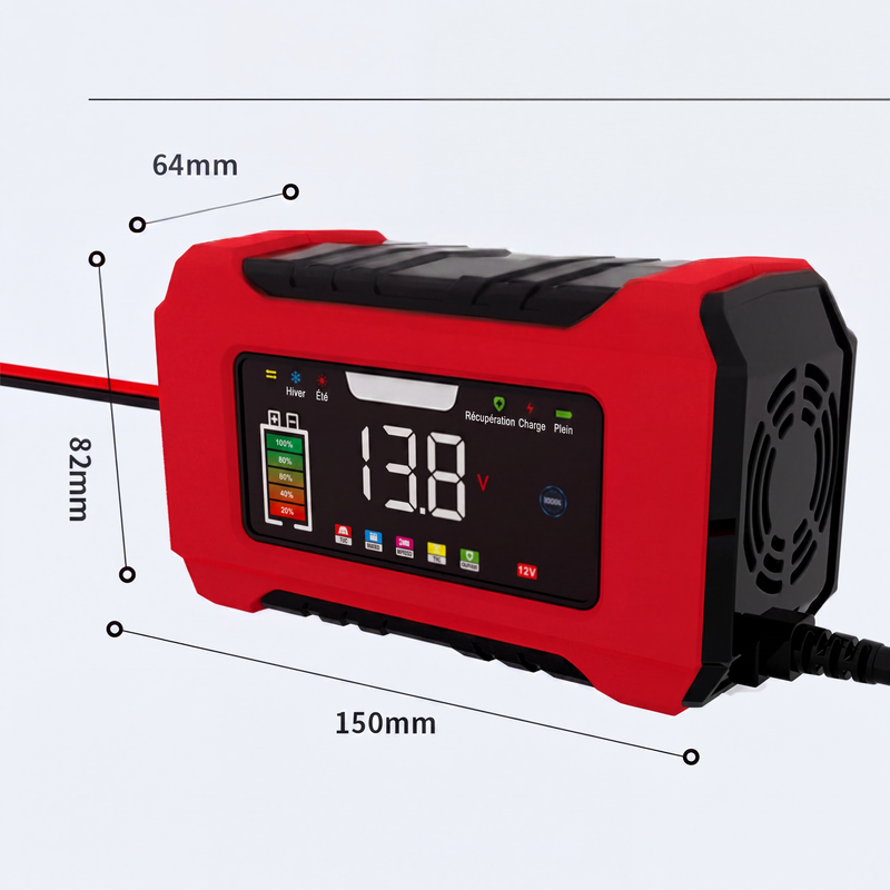 🔋 FLASH-ACTIE: 50% KORTING! ⚡ Slimme Auto Acculader 12V 6A – 9 Stappen & Impulsreparatie – LCD Kleurendisplay voor Loodzuur Accu's 🚗