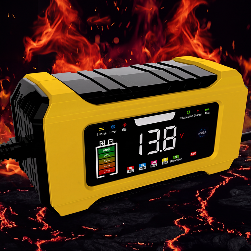 🔋 FLASH-ACTIE: 50% KORTING! ⚡ Slimme Auto Acculader 12V 6A – 9 Stappen & Impulsreparatie – LCD Kleurendisplay voor Loodzuur Accu's 🚗