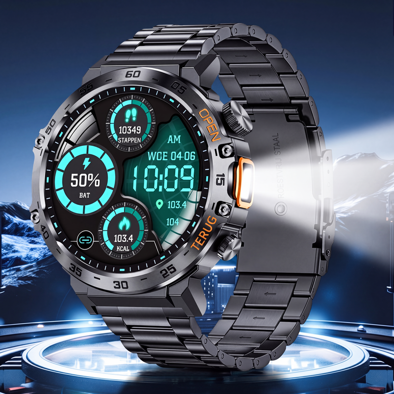 Multifunctionele outdoor smartwatch voor sport en fitness