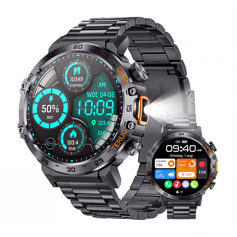 Multifunctionele outdoor smartwatch voor sport en fitness