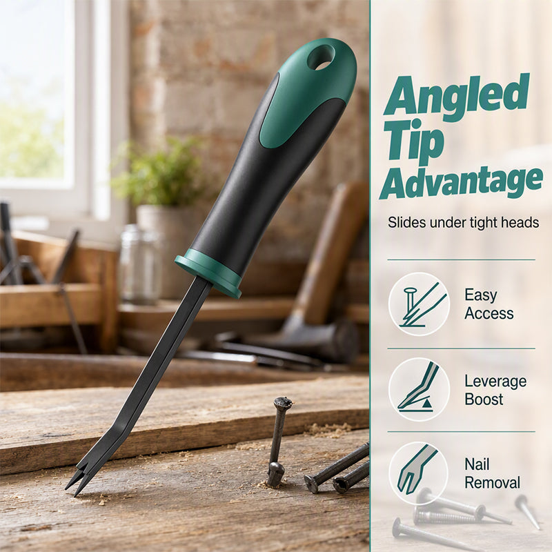🔨 FLASH AANBIEDING: 50% KORTING! Ergonomische Spijker- & Niettrekker – Koolstofstaal & Schuine Punt – Comfortabele Grip voor Timmerwerk & Renovatie 🛠️