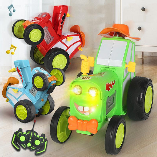 🚗 Gekke Springende RC Auto — 360° Pirouettes, Lichten & Muziek, 800 mAh Batterij, Cadeau Kinderen 6-12 jaar, 4 Kleuren ✨