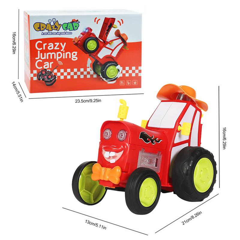 🚗 Gekke Springende RC Auto — 360° Pirouettes, Lichten & Muziek, 800 mAh Batterij, Cadeau Kinderen 6-12 jaar, 4 Kleuren ✨