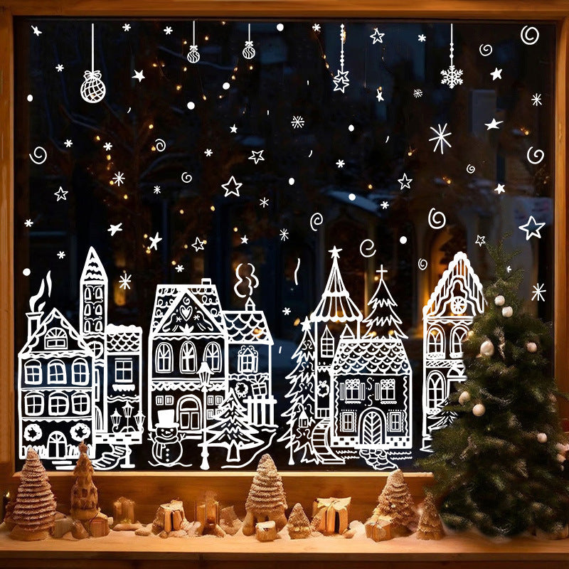 🎄 1+1 GRATIS – Kerststad Raamstickerset | Creëer Een Gezellige Kerstsfeer op je Ramen | Makkelijk Aan te Brengen & Te Verwijderen | Feestelijke Kerstdecoratie