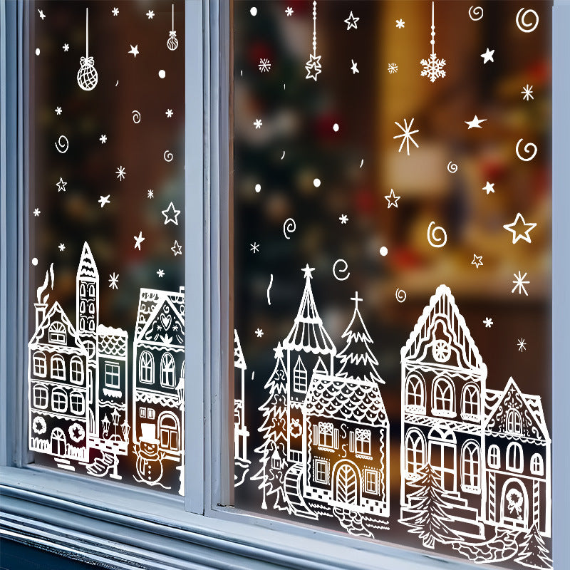 🎄 1+1 GRATIS – Kerststad Raamstickerset | Creëer Een Gezellige Kerstsfeer op je Ramen | Makkelijk Aan te Brengen & Te Verwijderen | Feestelijke Kerstdecoratie