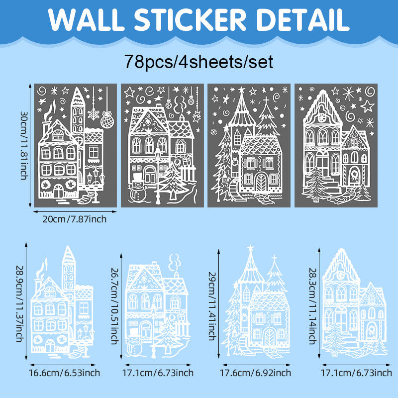 🎄 1+1 GRATIS – Kerststad Raamstickerset | Creëer Een Gezellige Kerstsfeer op je Ramen | Makkelijk Aan te Brengen & Te Verwijderen | Feestelijke Kerstdecoratie