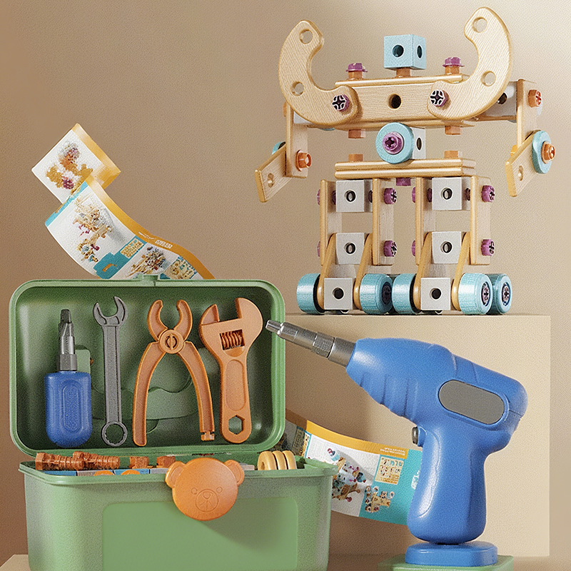 ⏳ 50% KORTING! ⏰ Educatieve Bouwset voor Kinderen | 124+ Onderdelen met Elektrische Boor & Opbergbox | Bouwen, Schroeven & Creatief Spelen