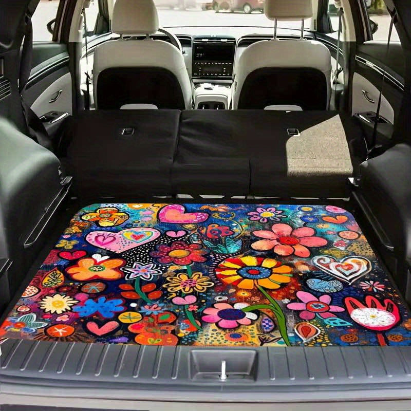 🚗🏵️ 50% KORTING! Nooit meer een schuivende of vieze kofferbakmat! Deze universele mat met antislip-rug en kristalfluweel oppervlak beschermt je auto en blijft perfect liggen – stijlvol en makkelijk schoon te maken!