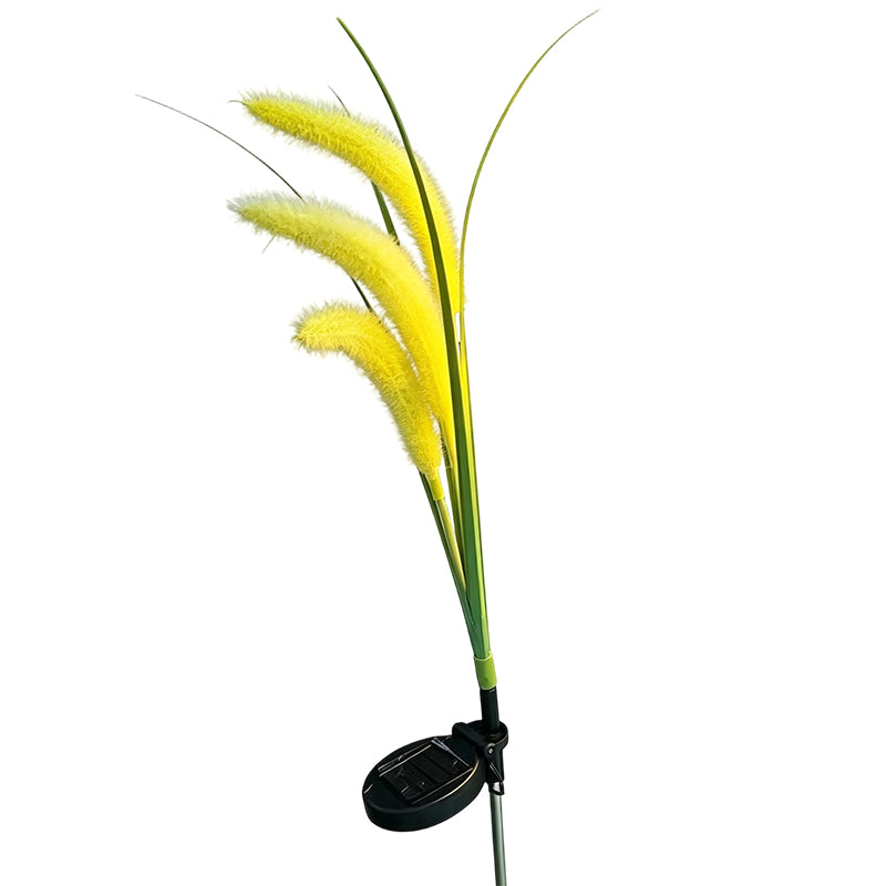 Zonne-energie gevoede vossenstaartgras decoratieve tuinlampen