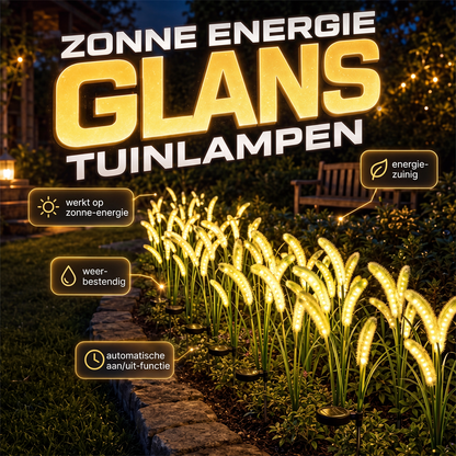 Zonne-energie gevoede vossenstaartgras decoratieve tuinlampen