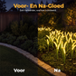 Zonne-energie gevoede vossenstaartgras decoratieve tuinlampen