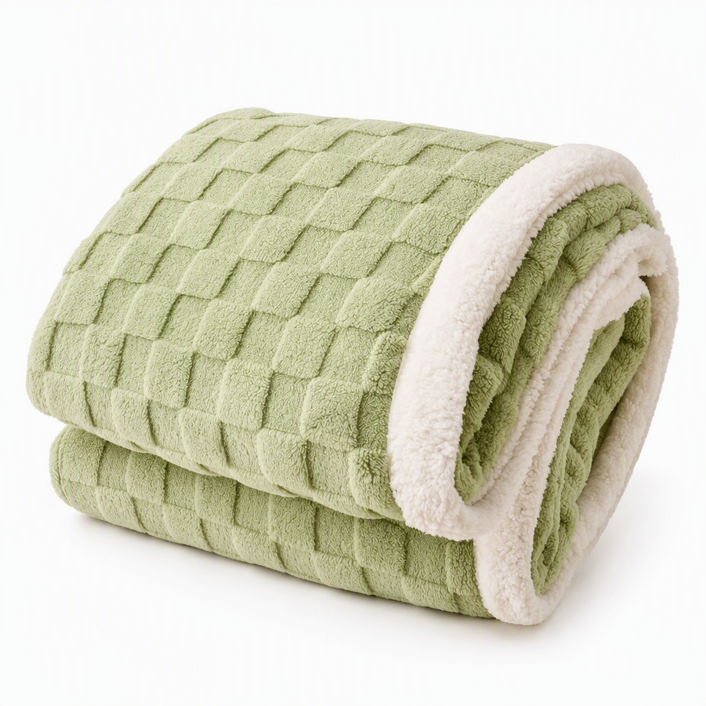 Dubbellaags Verdikte Sherpa Flannel Fleece Warme Deken