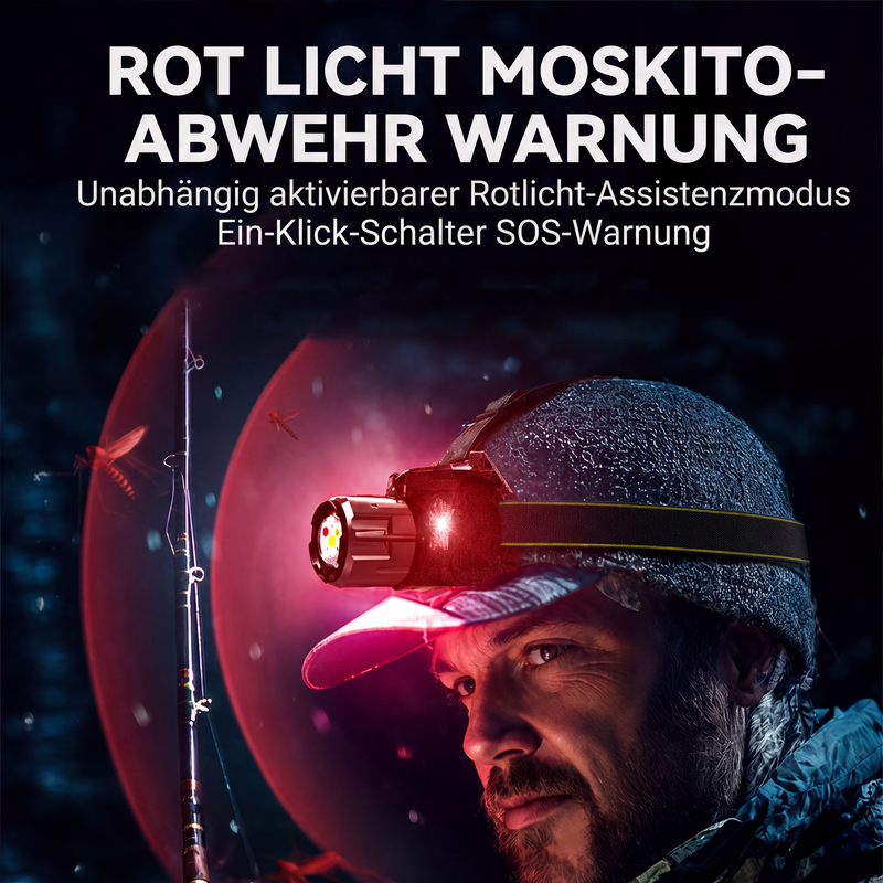 Oplaadbare LED-hoofdlamp met verschillende verlichtingsstanden