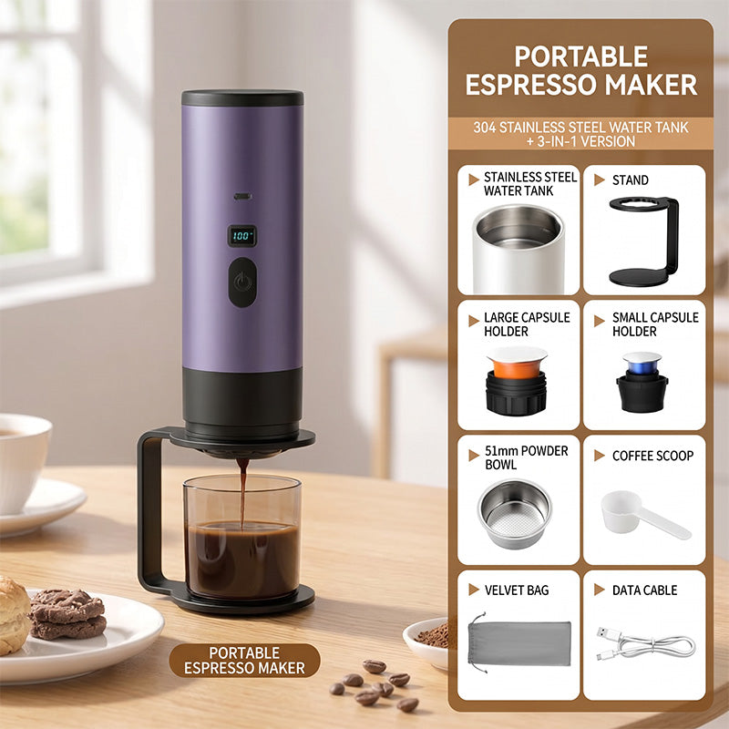 ☕🏖️Draagbare espressomachine voor op reis