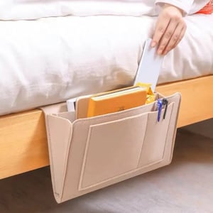 🛏️ Vilten bedorganizer voor boeken en kleine spullen