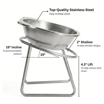 🐕 50% KORTING – 15° Orthopedische Hondenvoerbak | Voor Rustiger Eten | SUS304 RVS | Vaatwasserbestendig