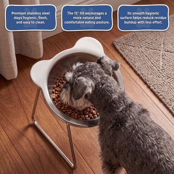 🐕 50% KORTING – 15° Orthopedische Hondenvoerbak | Voor Rustiger Eten | SUS304 RVS | Vaatwasserbestendig