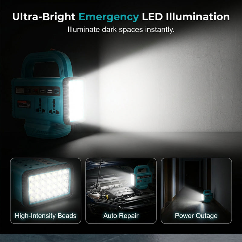 ⚡️Draagbare omvormer – Met LED-verlichting en veelzijdig inzetbaar 💡✨