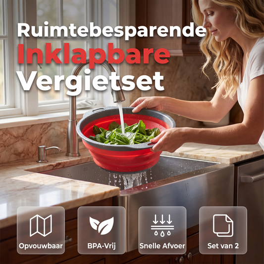 Opvouwbare keuken vergiet ruimtebesparende groente- en fruitafdruipmand