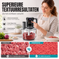 Multifunctionele foodprocessor met aanraakbediening en glazen kom