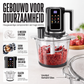 Multifunctionele foodprocessor met aanraakbediening en glazen kom