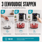 Multifunctionele foodprocessor met aanraakbediening en glazen kom