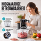 Multifunctionele foodprocessor met aanraakbediening en glazen kom