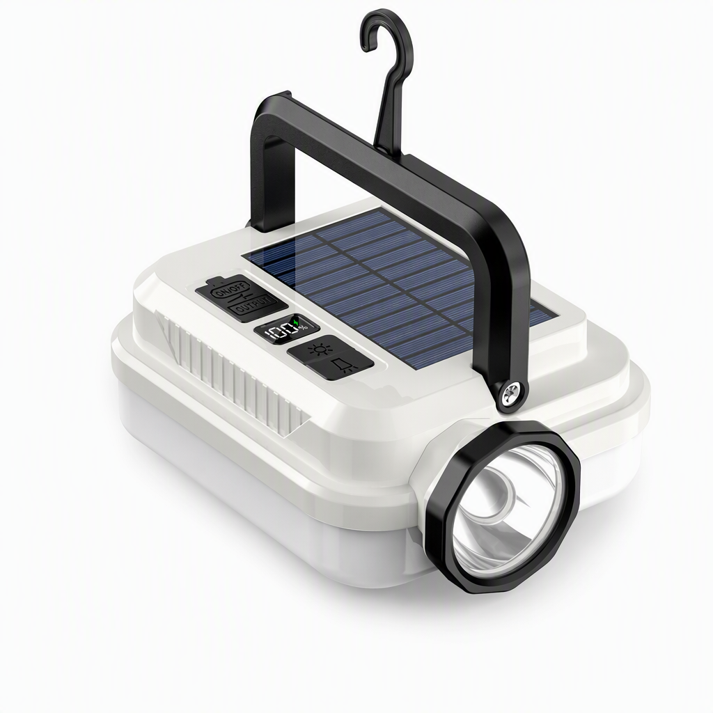 🏕️ Oplaadbare LED-kampeerlamp met zonnepaneel
