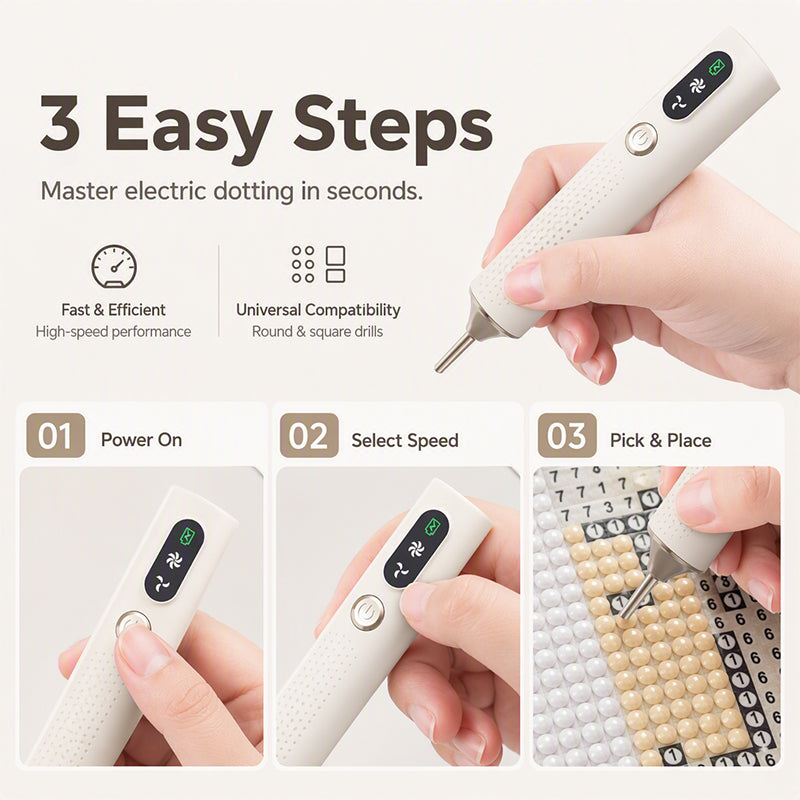 💎 Elektrische Diamantpen voor Diamantschilderen | Handig Gereedschap voor Sneller & Gemakkelijker Plaatsen van Steentjes | Ideaal voor DIY & Hobbyprojecten