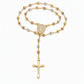Retro hangerketting met kruisbeeld van de Maagd Maria in goudkleur, met kralen Y-ketting