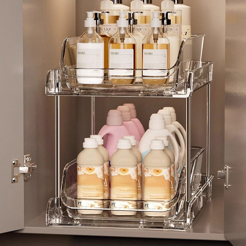 Multifunctionele uittrekbare organizer voor onder de gootsteen in de badkamer
