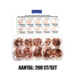 100/200 stuks Koperen platte sluitringen assortimentsset
