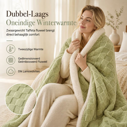 🌸 NU 50% KORTING! 🌸Zware dubbellaags verdikte Sherpa Flannel Fleece warme deken