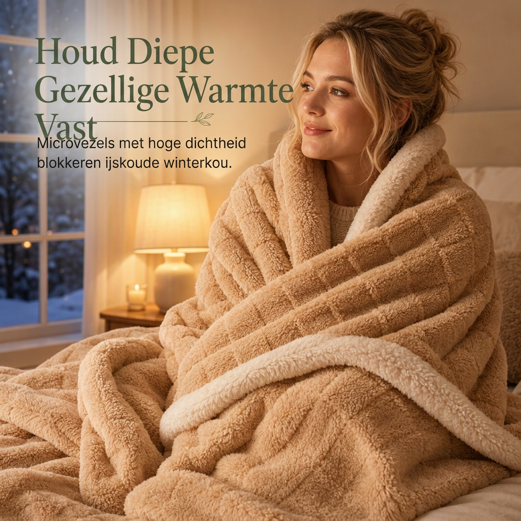 Dubbellaags Verdikte Sherpa Flannel Fleece Warme Deken