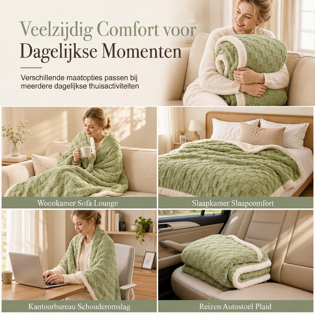 Dubbellaags Verdikte Sherpa Flannel Fleece Warme Deken