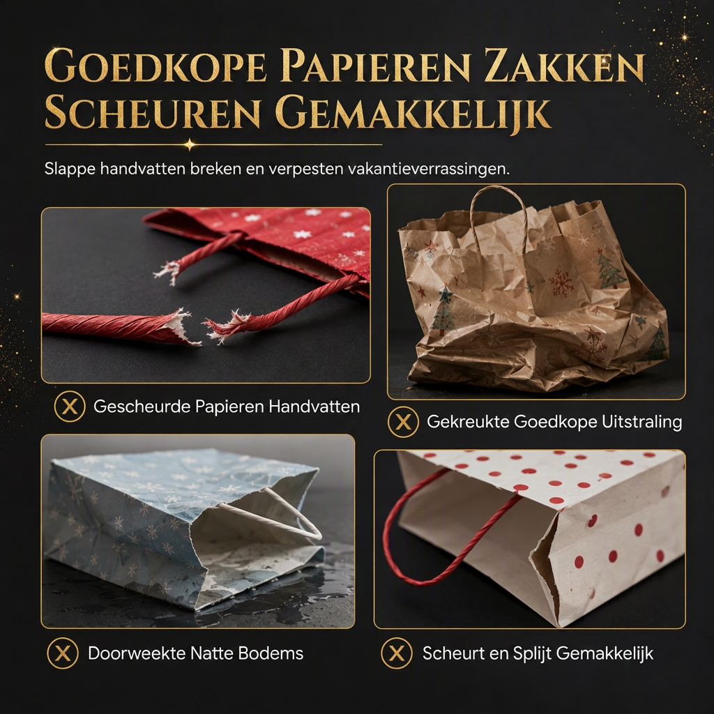 Zwarte kerstcadeautas van non-woven materiaal, feestelijke cadeauverpakkingszak 23x22x11cm